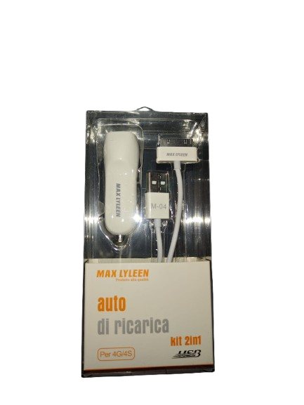 2 en 1 cable USB + cargador COCHE USB para iPhone 4 4S 3G 3GS ipod ipad