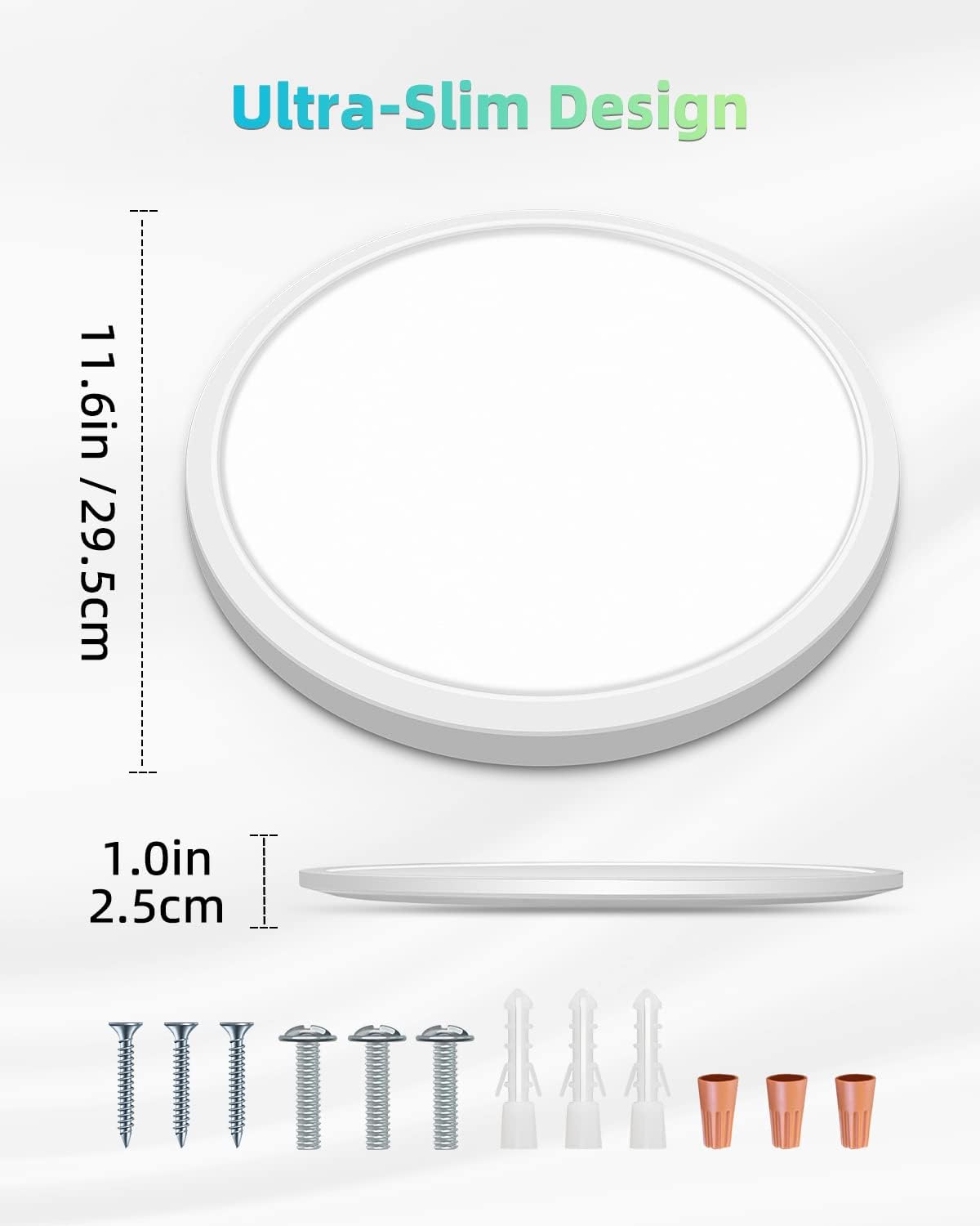 LIGHTNUM LED de techo de montaje empotrado, 12 pulgadas, regulables, redondas, para pasillo