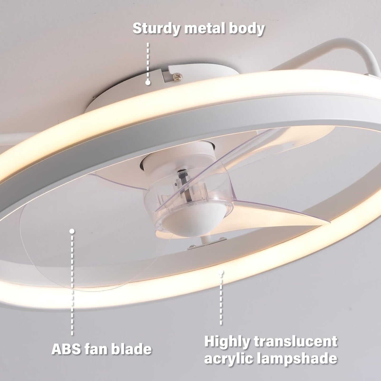 Ventilador de Techo con Iluminación, 50CM 35W Lámpara de Techo con Ventilador LED